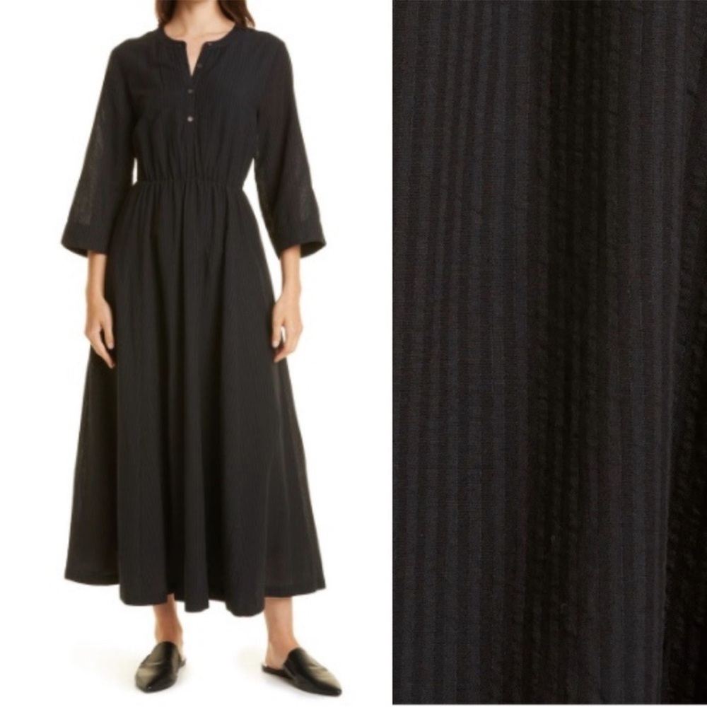 Jenni Kayne Seersucker Shirt Dress Black Size XS